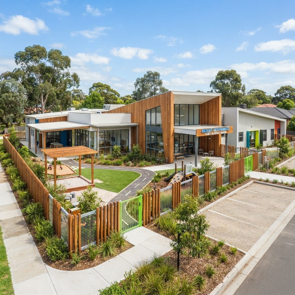 Modern purpose-built child care centre building