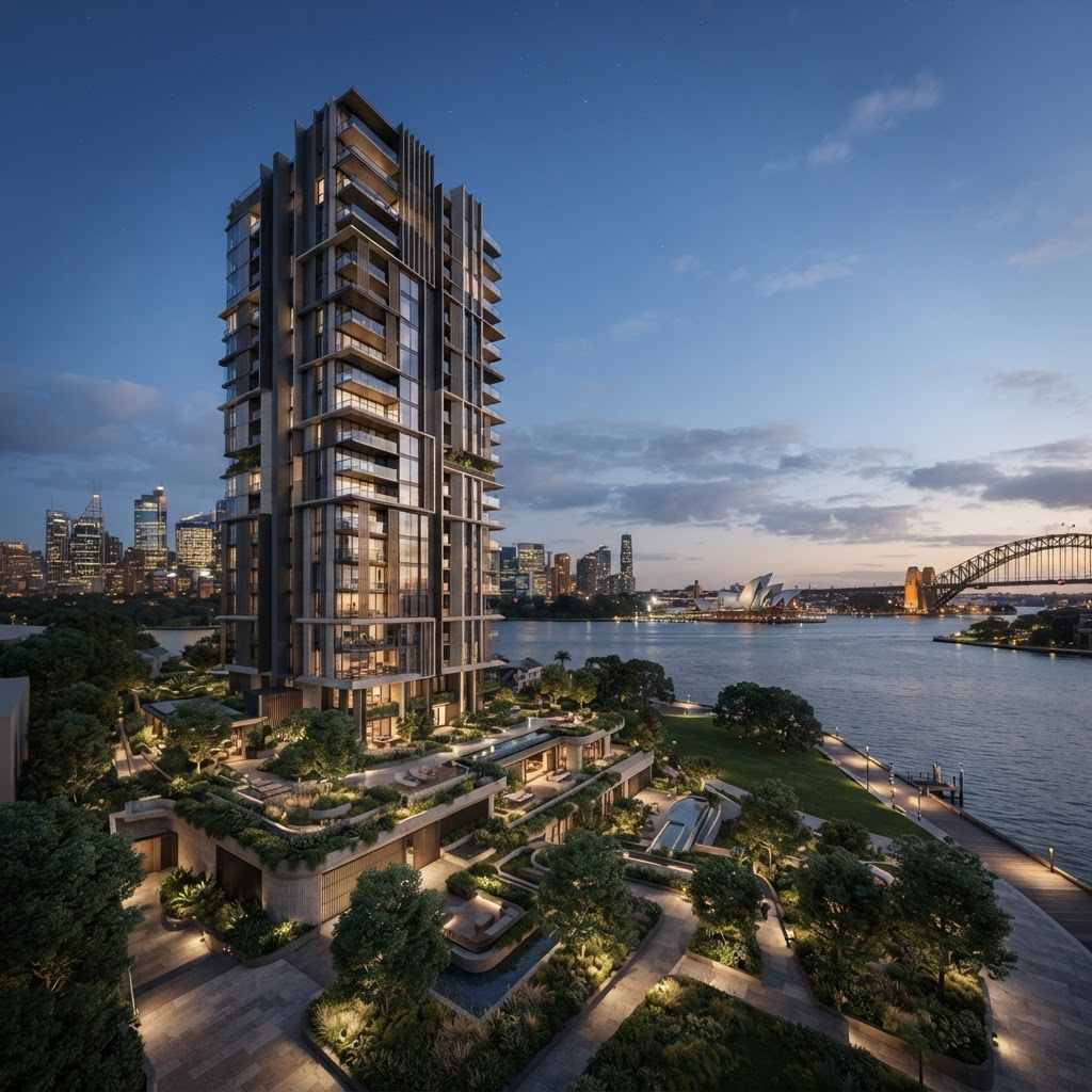 A new DVELOP residential development at dusk