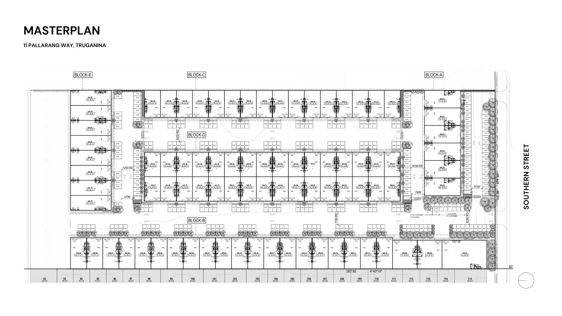 Masterplan of Mode Business Park East, Blocks A to E, Truganina